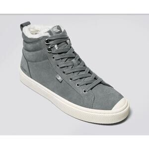 Cariuma Womens OCA Therma High Suede Boots Size 7 Grey Vegan Shearling NIB